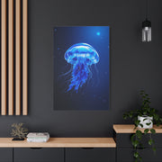 Glowing Jellyfish in Midnight Blue Waters Wall Art & Canvas Prints