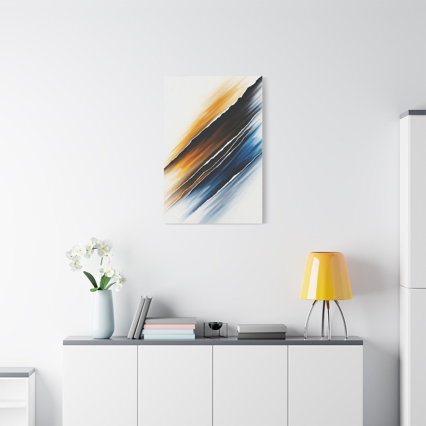 Gold and Blue Motion Sweep Abstract Wall Art & Canvas Prints
