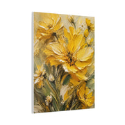 Impasto Golden Floral Texture Composition Wall Art & Canvas Print