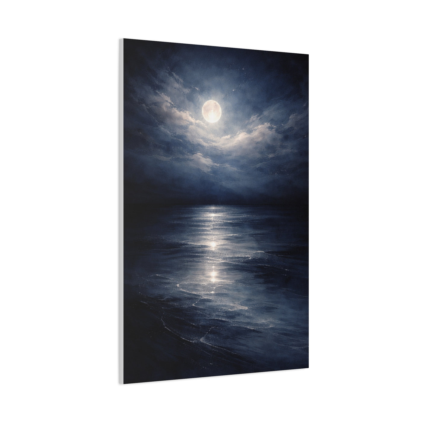 Moonlit Ocean Horizon Wall Art & Canvas Print