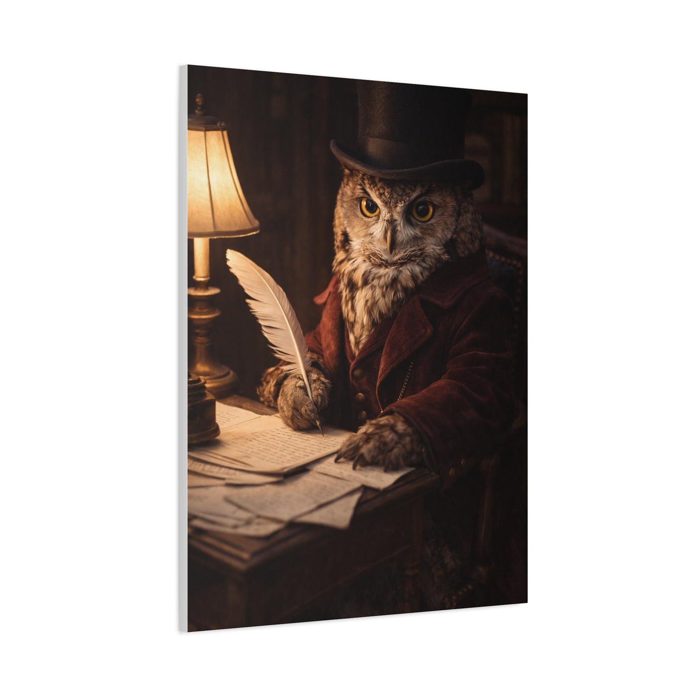 Gentleman Scholar Owl Portrait Wall Art & Canvas Print
