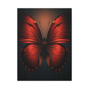 Crimson Ember Butterfly Symmetry Wall Art & Canvas Prints