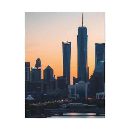 Houston Skylines Art Refined Canvas Wall Art & Canvas Print