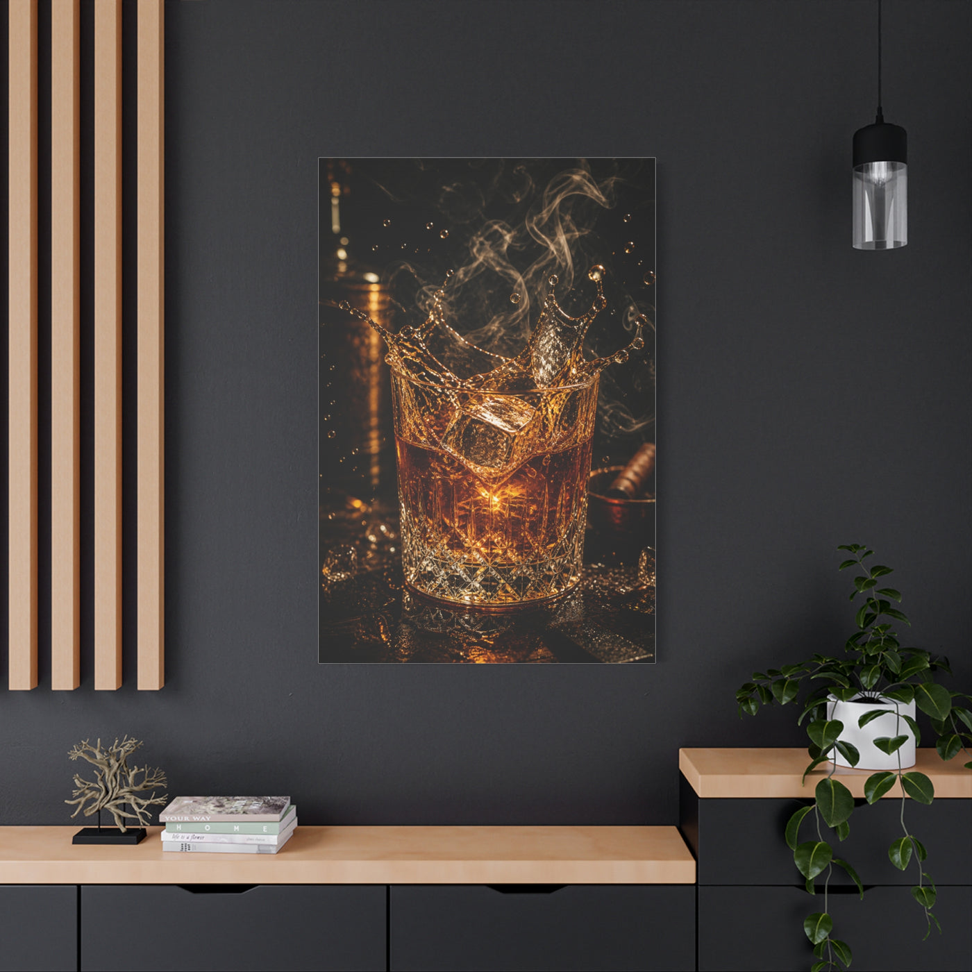 Whiskey Splash Crystal Tumbler Wall Art & Canvas Print