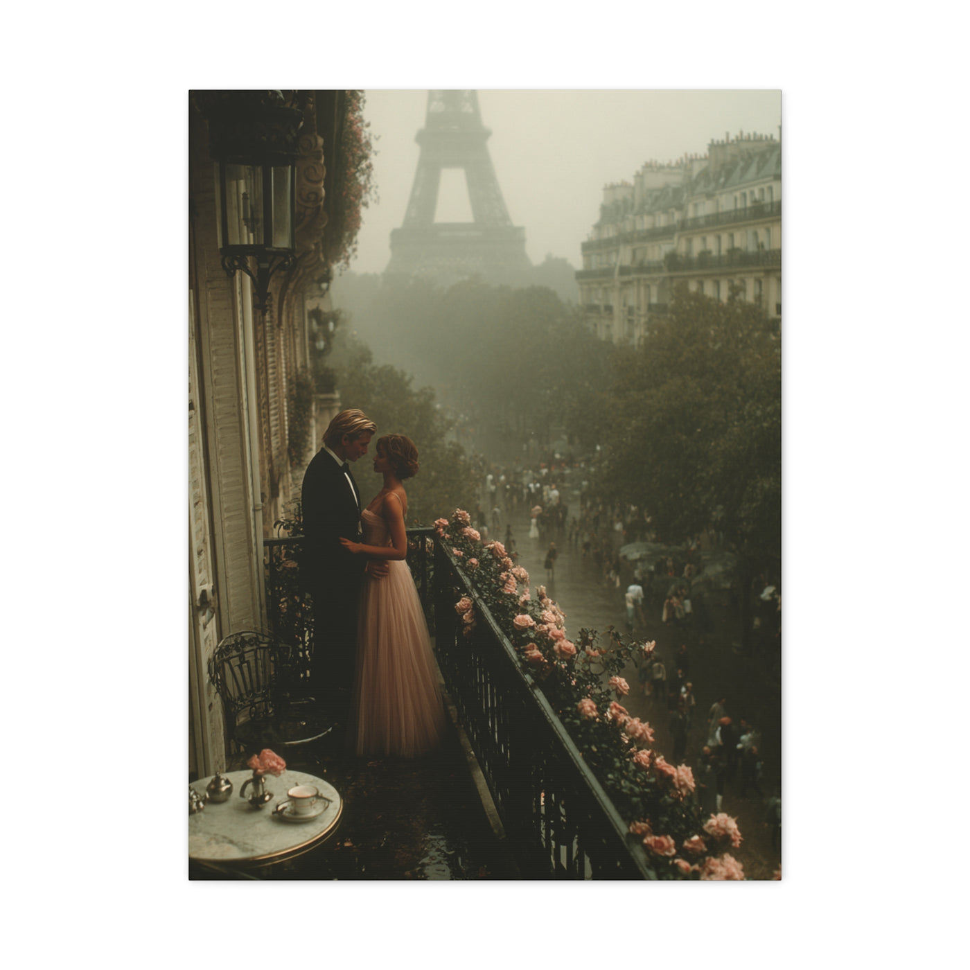 Paris Balcony Dawn Romance Wall Art & Canvas Print