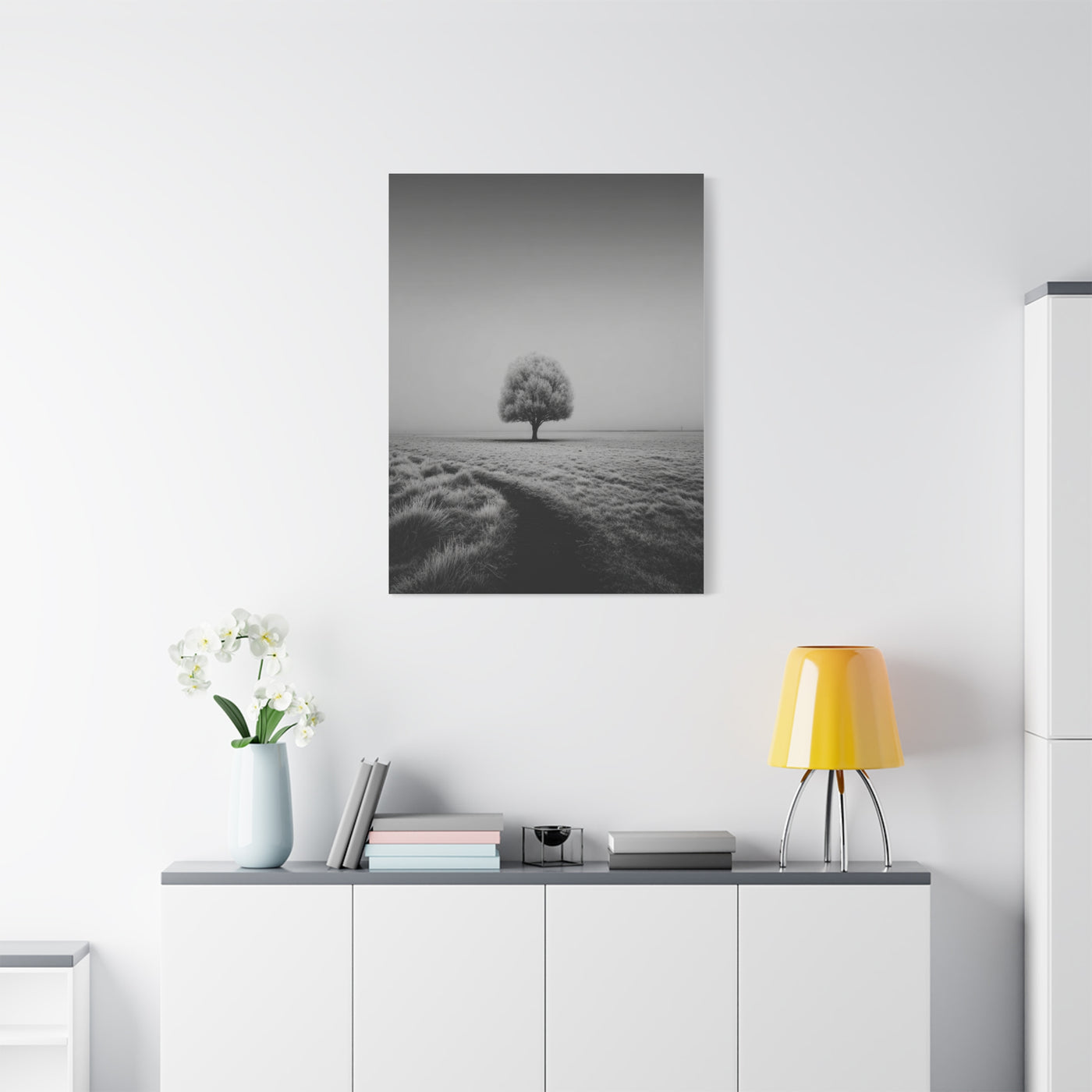 Lone Tree Winter Field Wall Art & Canvas Print