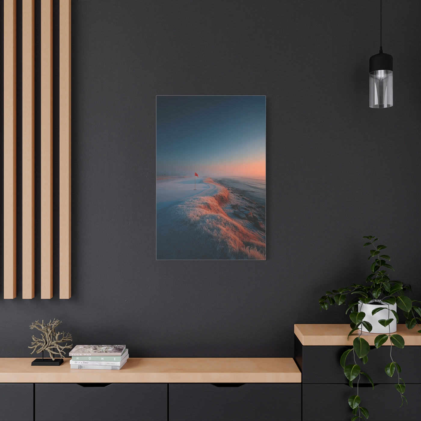 Frosted Coastal Green Minimal Golf Wall Art & Canvas Print