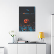 Jack-O’-Lantern and Crow on Moonlit Porch Wall Art & Canvas Print