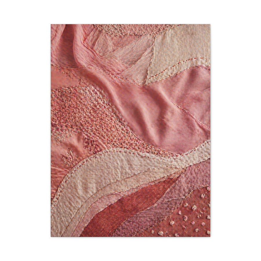 Couture Pink Textile Abstraction Wall Art & Canvas Print