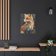 Patchwork Textile Fox Folk Art Wall Art & Canvas Print
