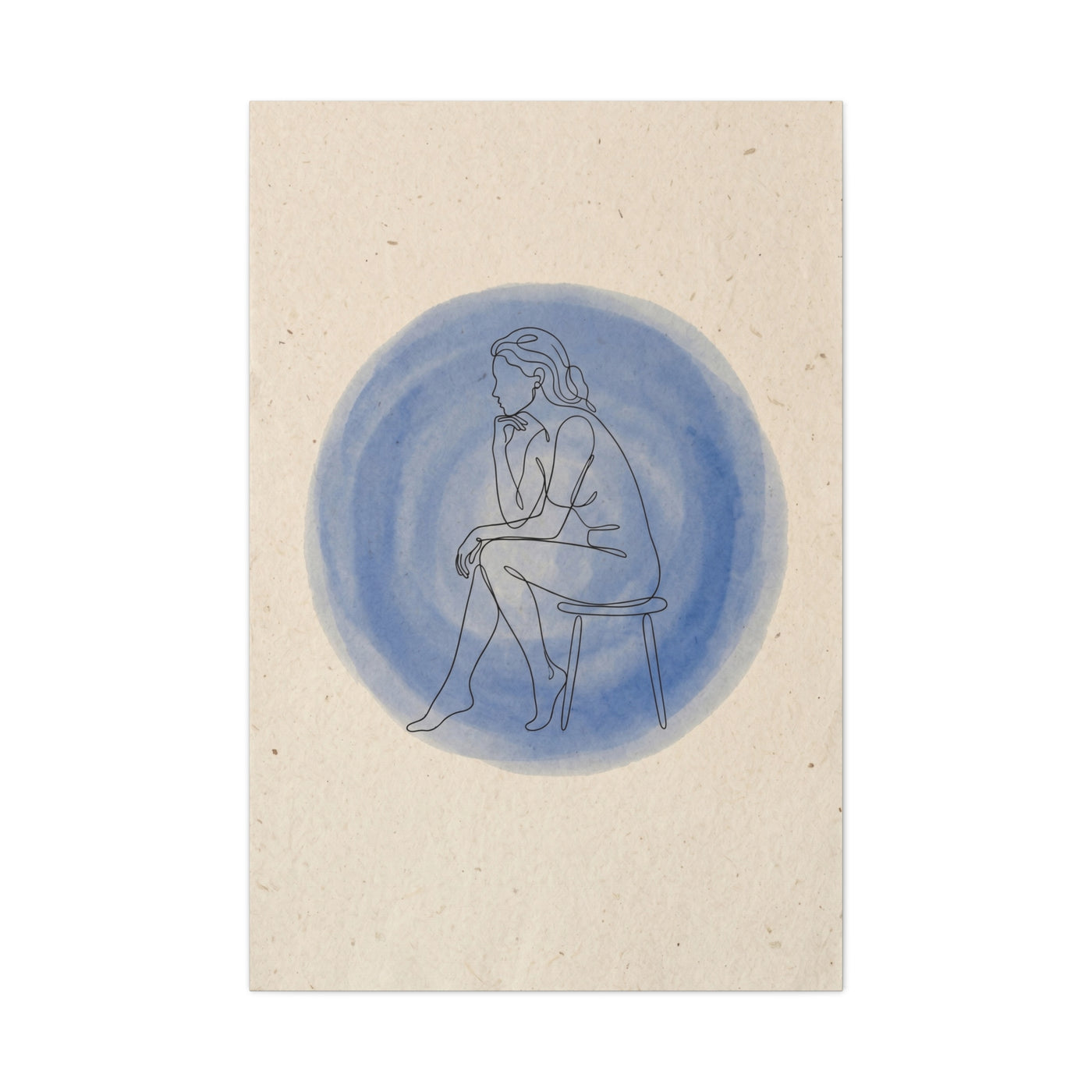 Minimal Thinker Line Art Composition Wall Art & Canvas Print