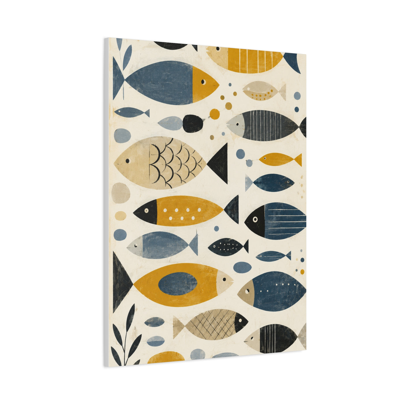Scandinavian Abstract Fish Pattern Composition Wall Art & Canvas Print