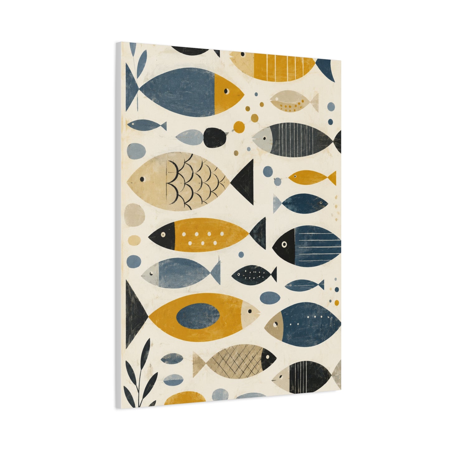 Scandinavian Abstract Fish Pattern Composition Wall Art & Canvas Print