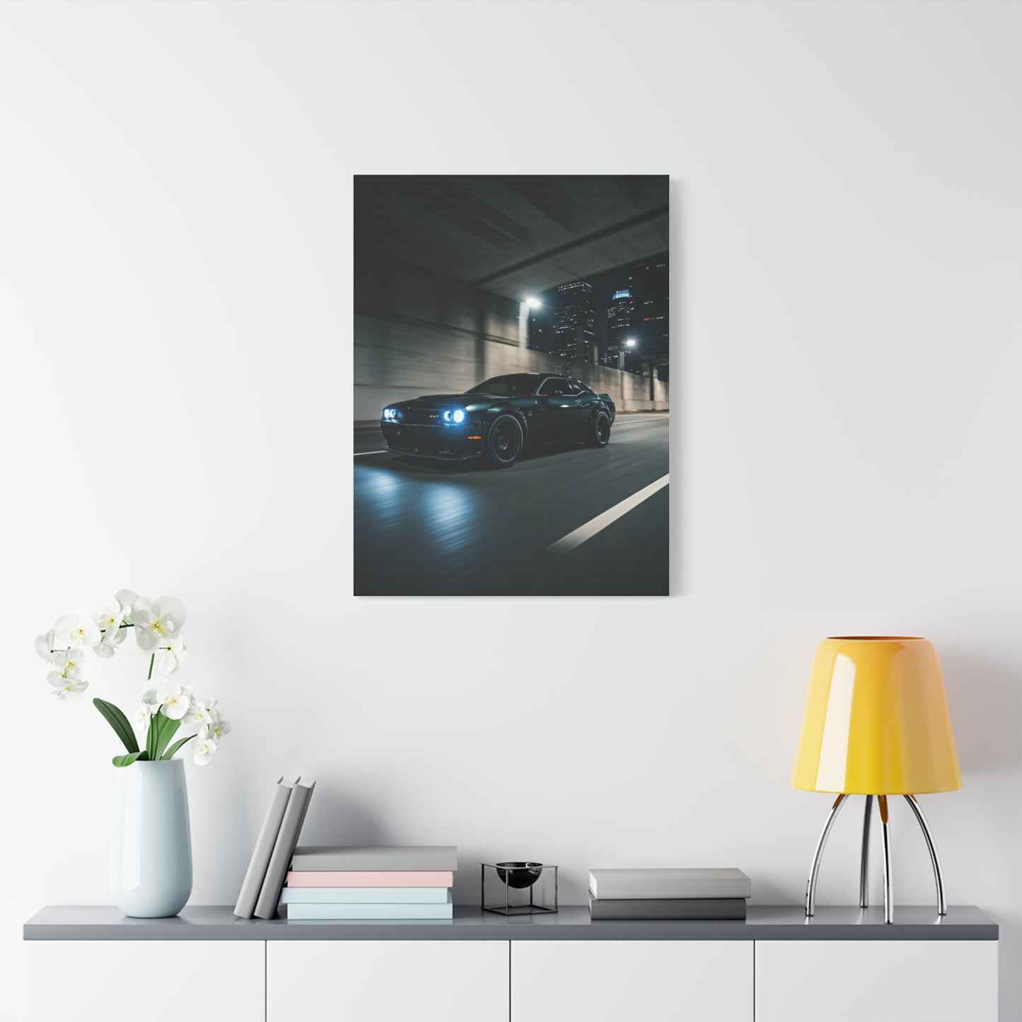 Dodge Challenger SRT Night Tunnel Motion Wall Art & Canvas Prints