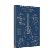 Vintage Acoustic Guitar Patent Blueprint Wall Art & Canvas Print