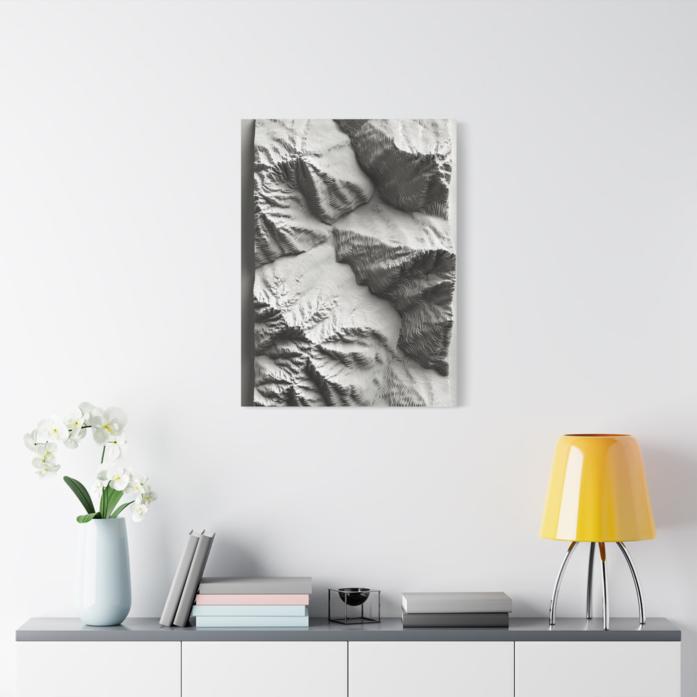 Sculpted Topographic Relief Wall Art & Canvas Print