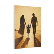 Golden Family Silhouette Sunset Wall Art & Canvas Print
