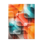 Tangerine and Teal Acrylic Geometry Wall Art & Canvas Print