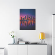 Modern City Skyline at Dusk Wall Art & Canvas Print