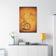 Sepia Gridland Treasure Chart Wall Art & Canvas Prints