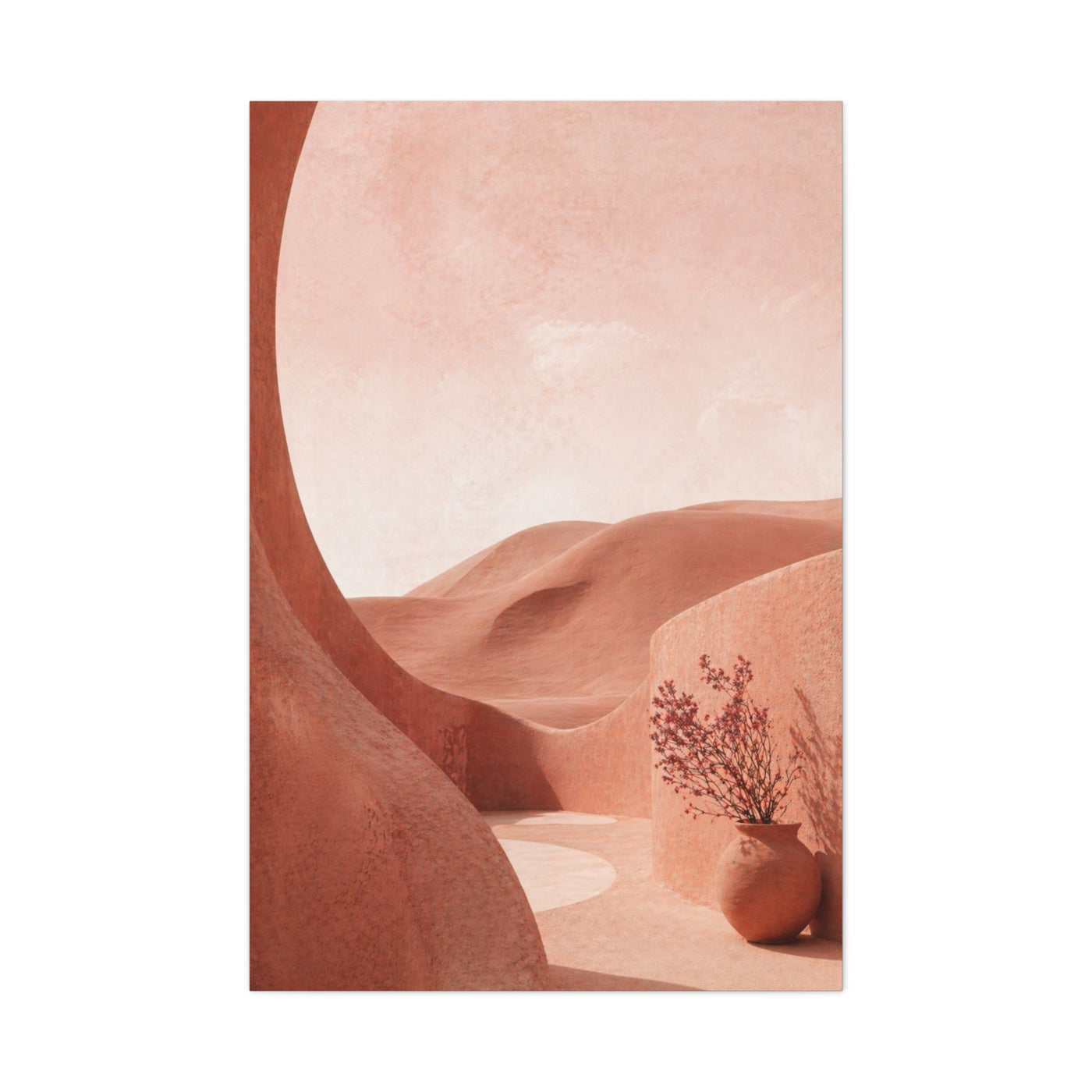 Terracotta Pink Desert Abstraction Wall Art & Canvas Print