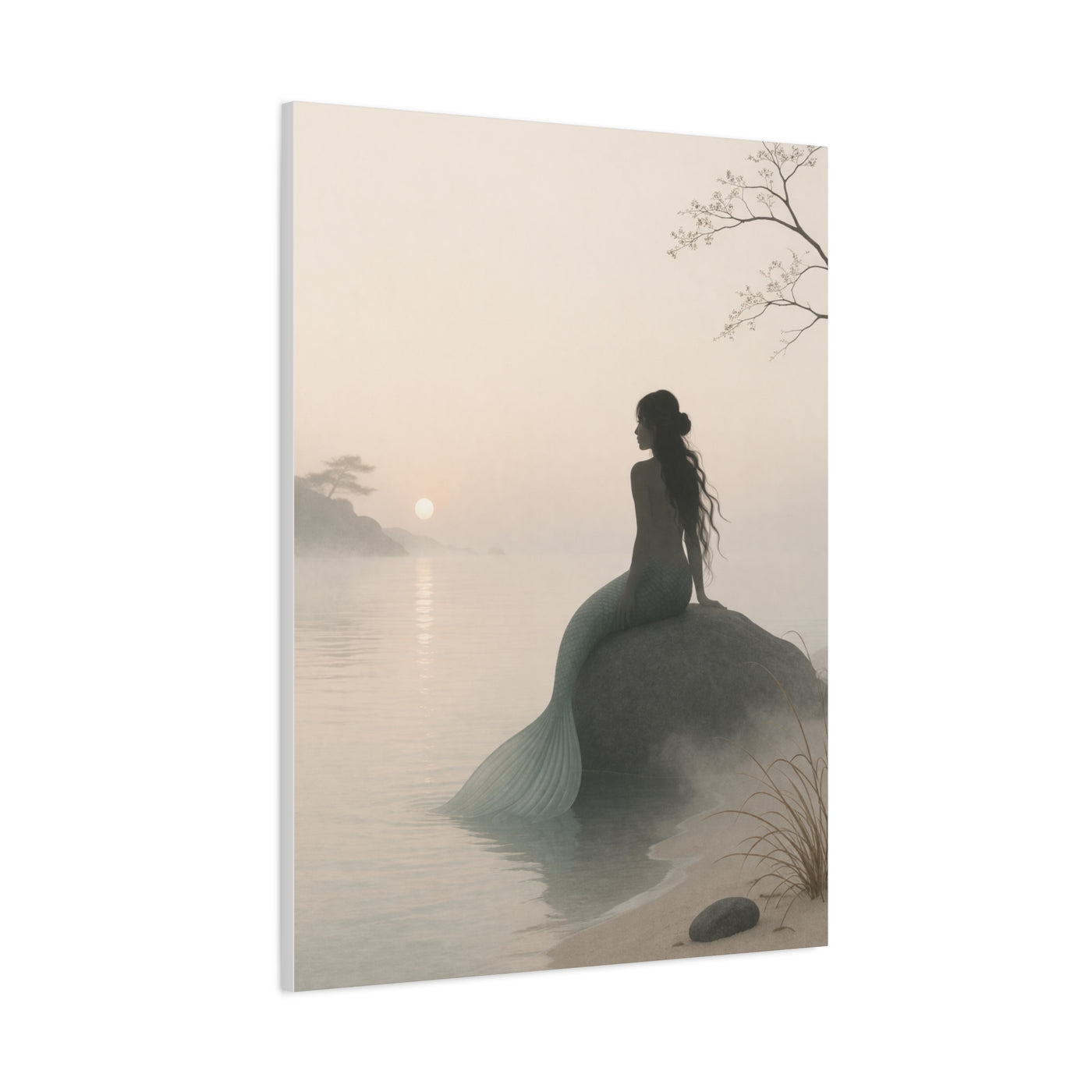 Misty Shore Mermaid Serenity Wall Art & Canvas Print