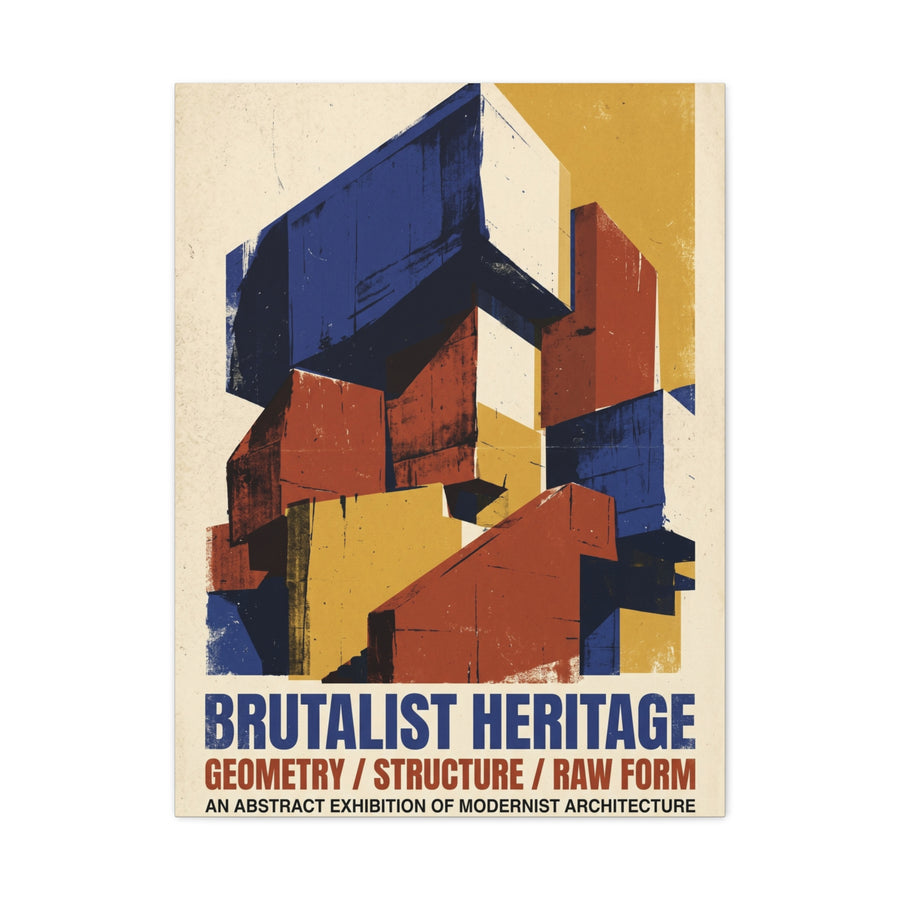 Brutalist Heritage Poster Geometry Wall Art & Canvas Print