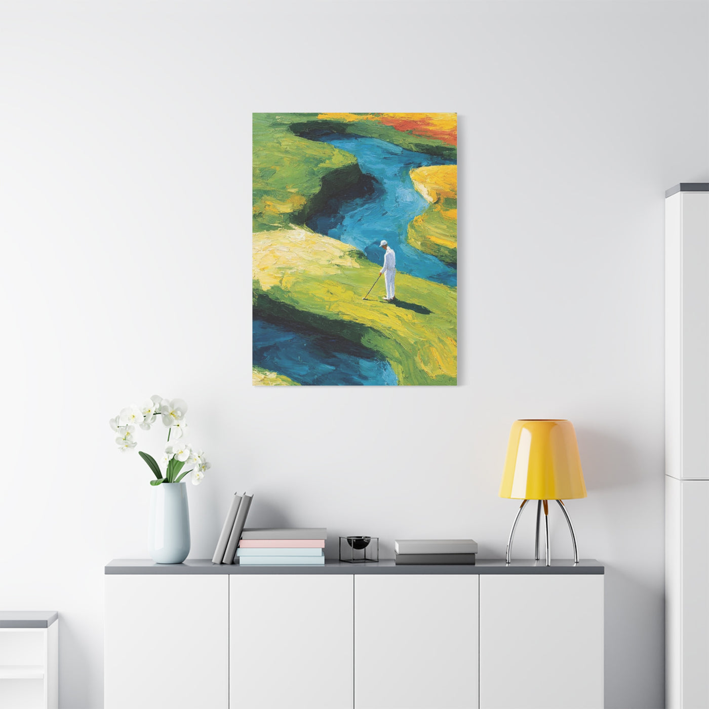 Impressionist Golf Course River Scene Wall Art & Canvas Print