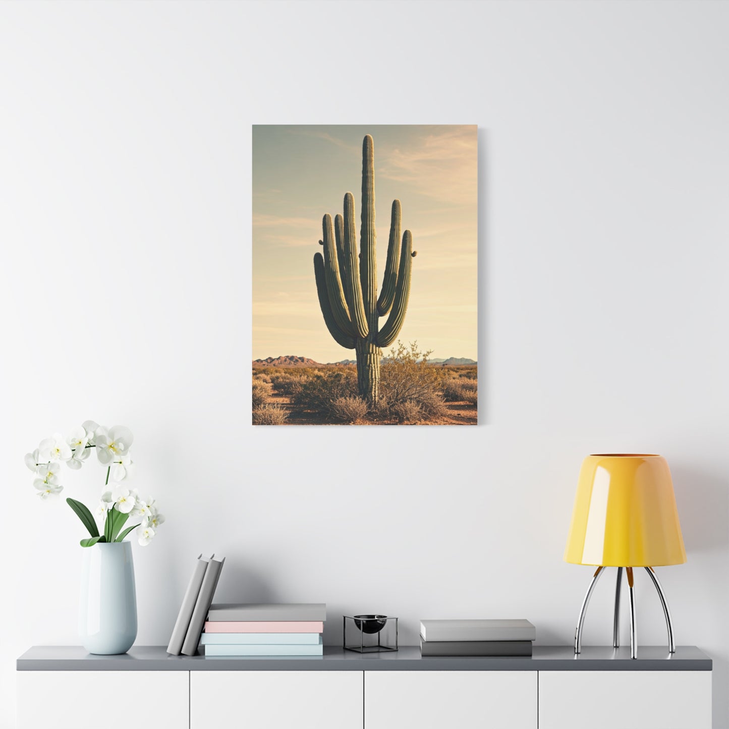 Golden Desert Saguaro Landscape Wall Art & Canvas Prints