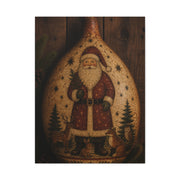 Folk Art Santa Gourd Plaque Wall Art & Canvas Print