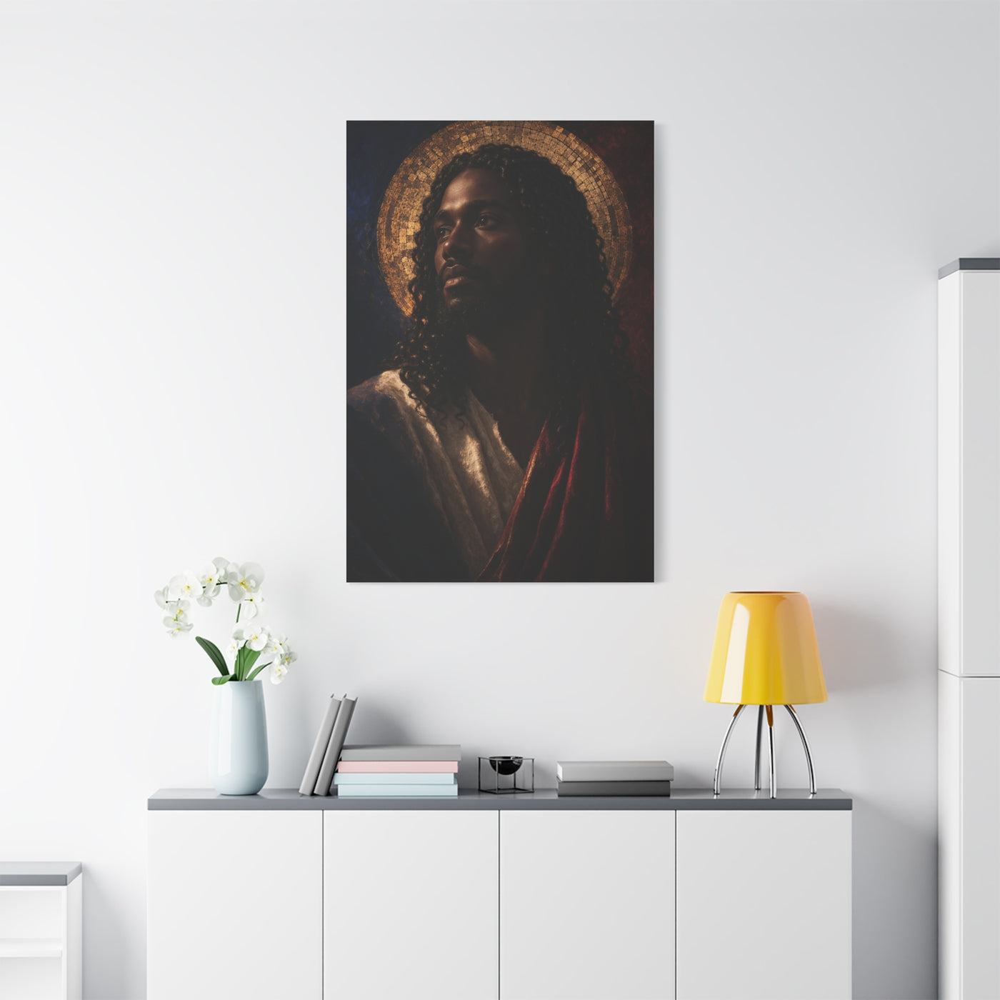 Christ with Golden Halo Contemporary Portrait Wall Art & Canvas Print