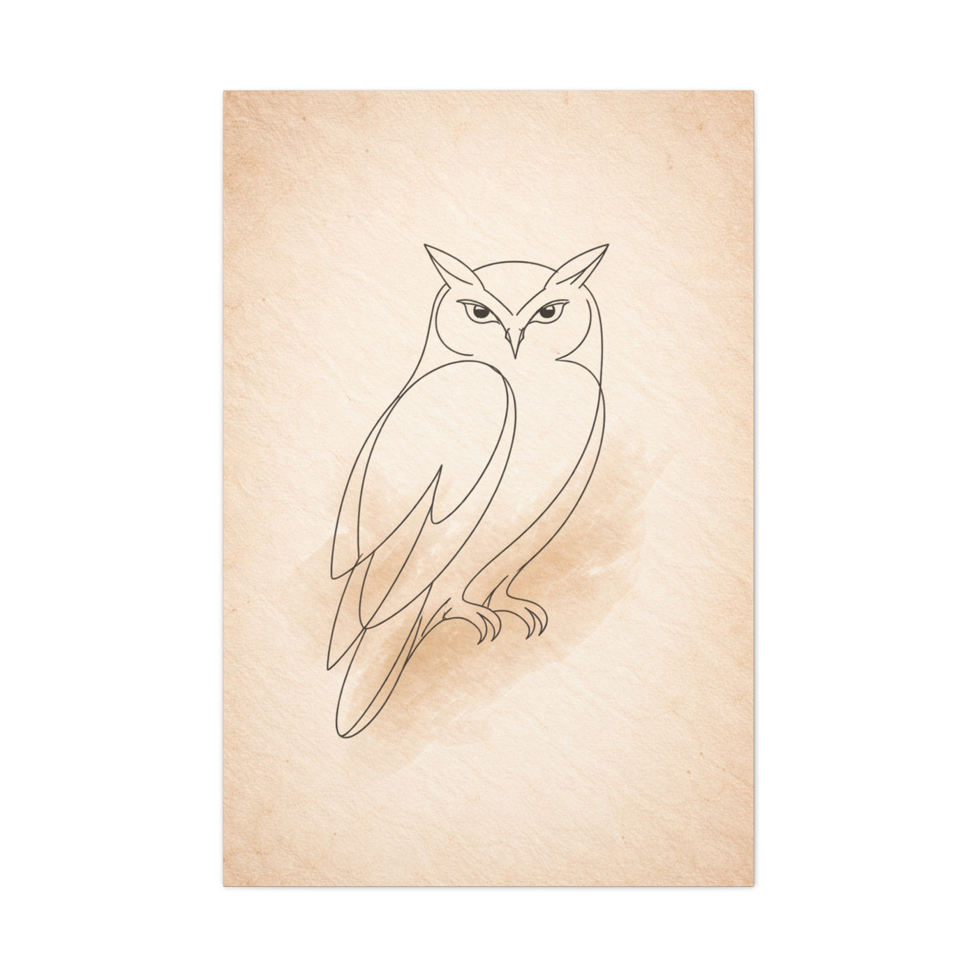 Minimal Line Art Owl Sketch Wall Art & Canvas Print