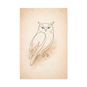 Minimal Line Art Owl Sketch Wall Art & Canvas Print