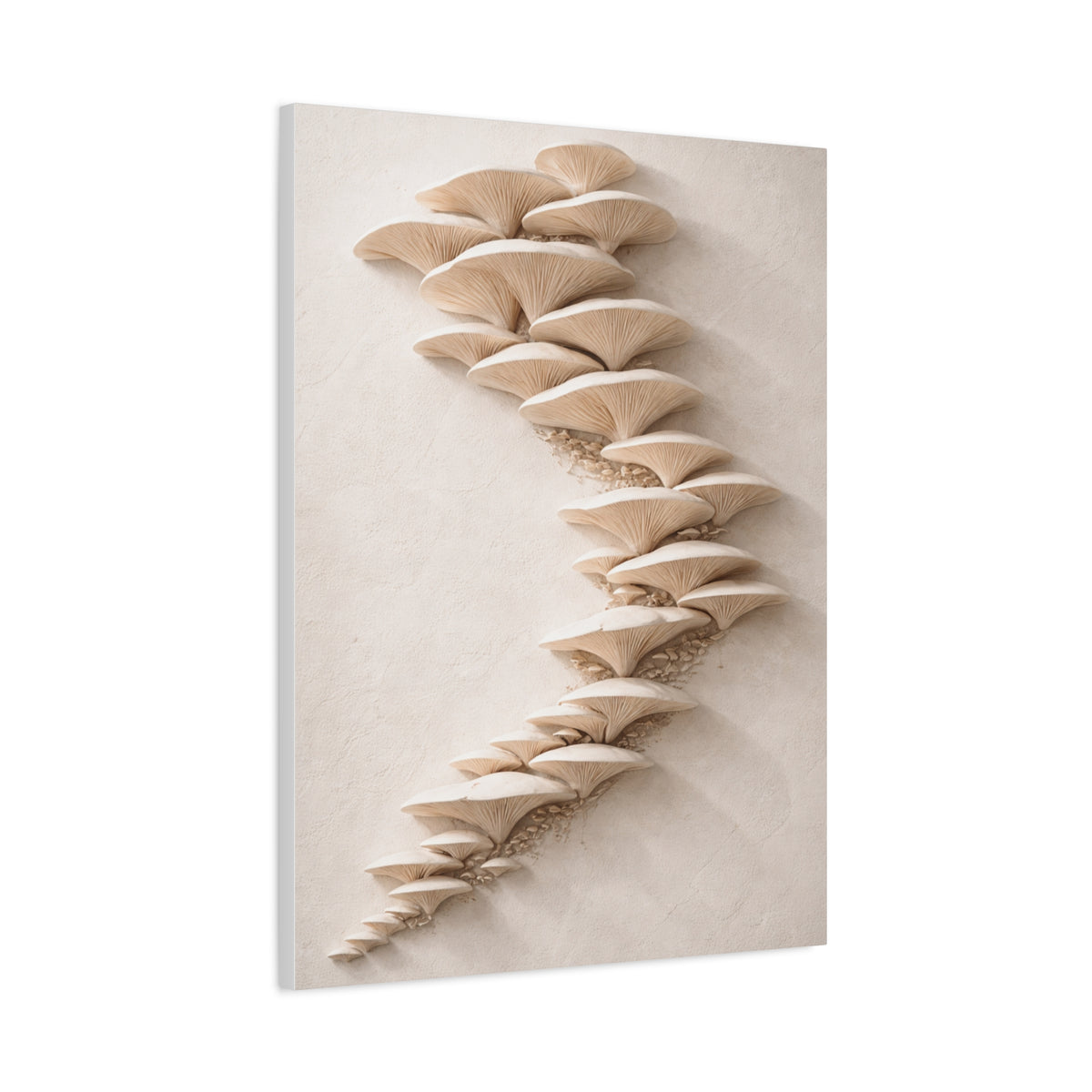 Minimalist Sculptural Oyster Mushroom Cascade Wall Art & Canvas Print