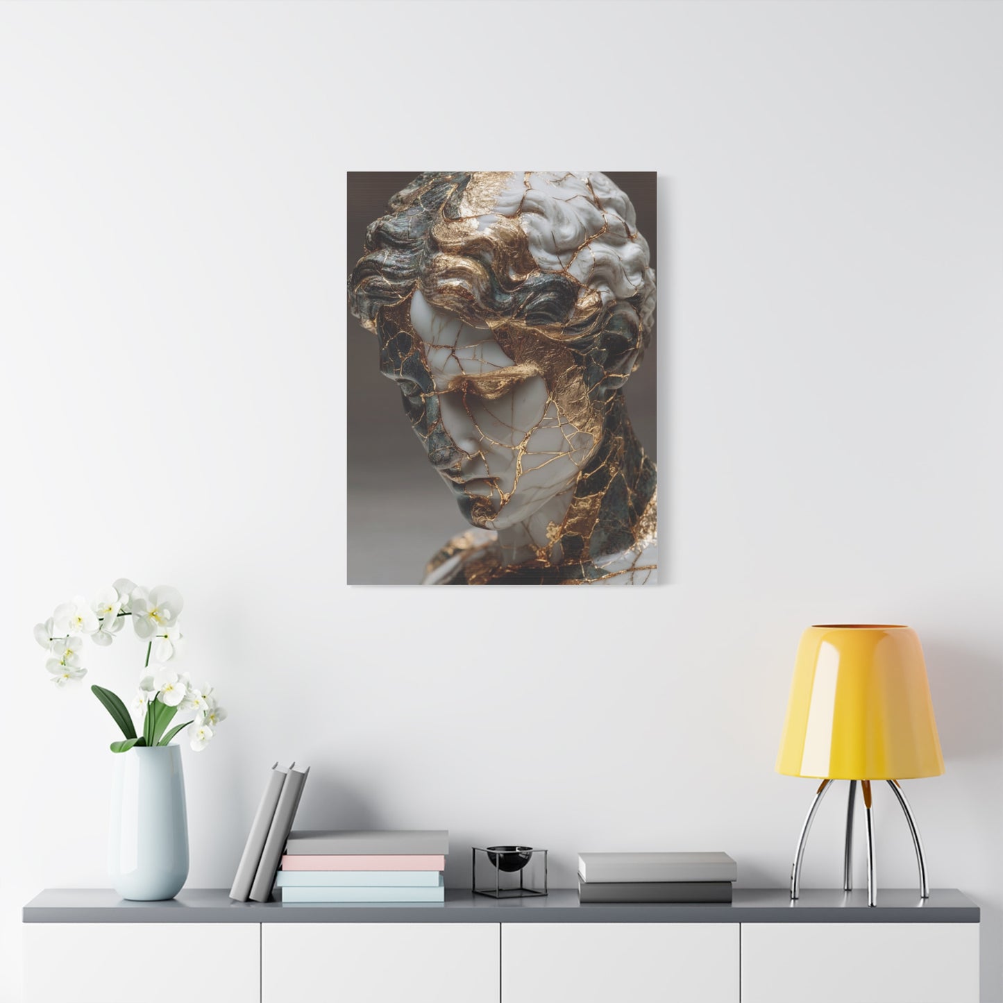Marble And Gold Kintsugi Sculpture Wall Art & Canvas Print