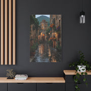 Tuscan Village Rain Street Wall Art & Canvas Print