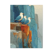 Seagull Trio Driftwood Relief Wall Art & Canvas Print
