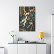 French Bulldog Velvet Sofa Portrait Wall Art & Canvas Print