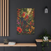 Luxury Jungle Macaw Floral Scene Tropical Wall Art & Canvas Print