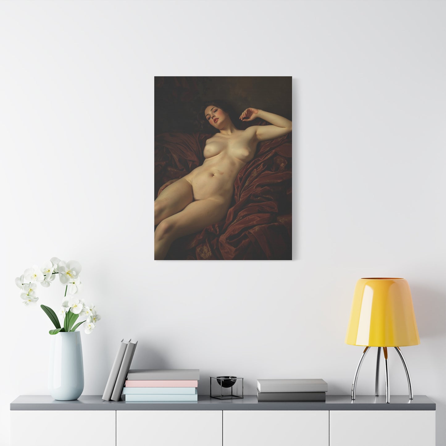 Romantic Reclining Classical Figure  Wall Art & Canvas Print