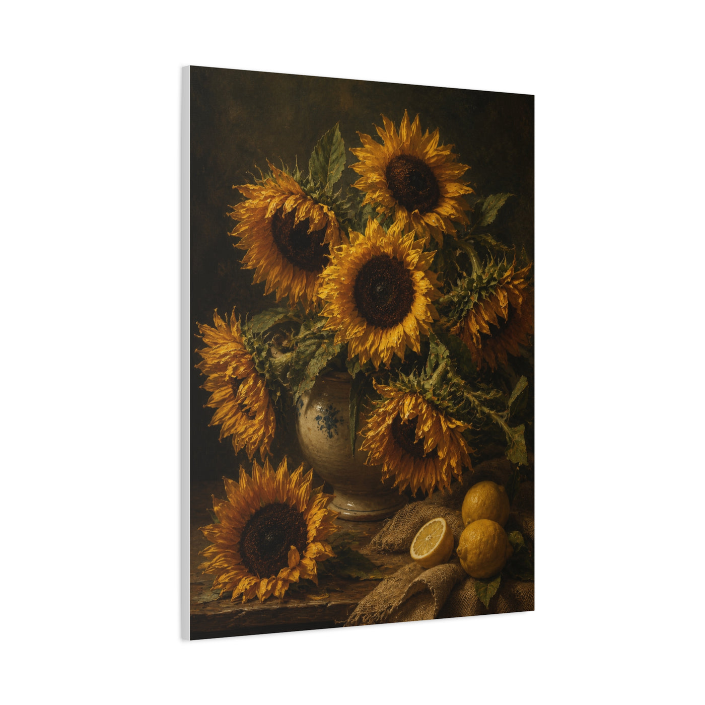Old Master Sunflower Still Life Wall Art & Canvas Print