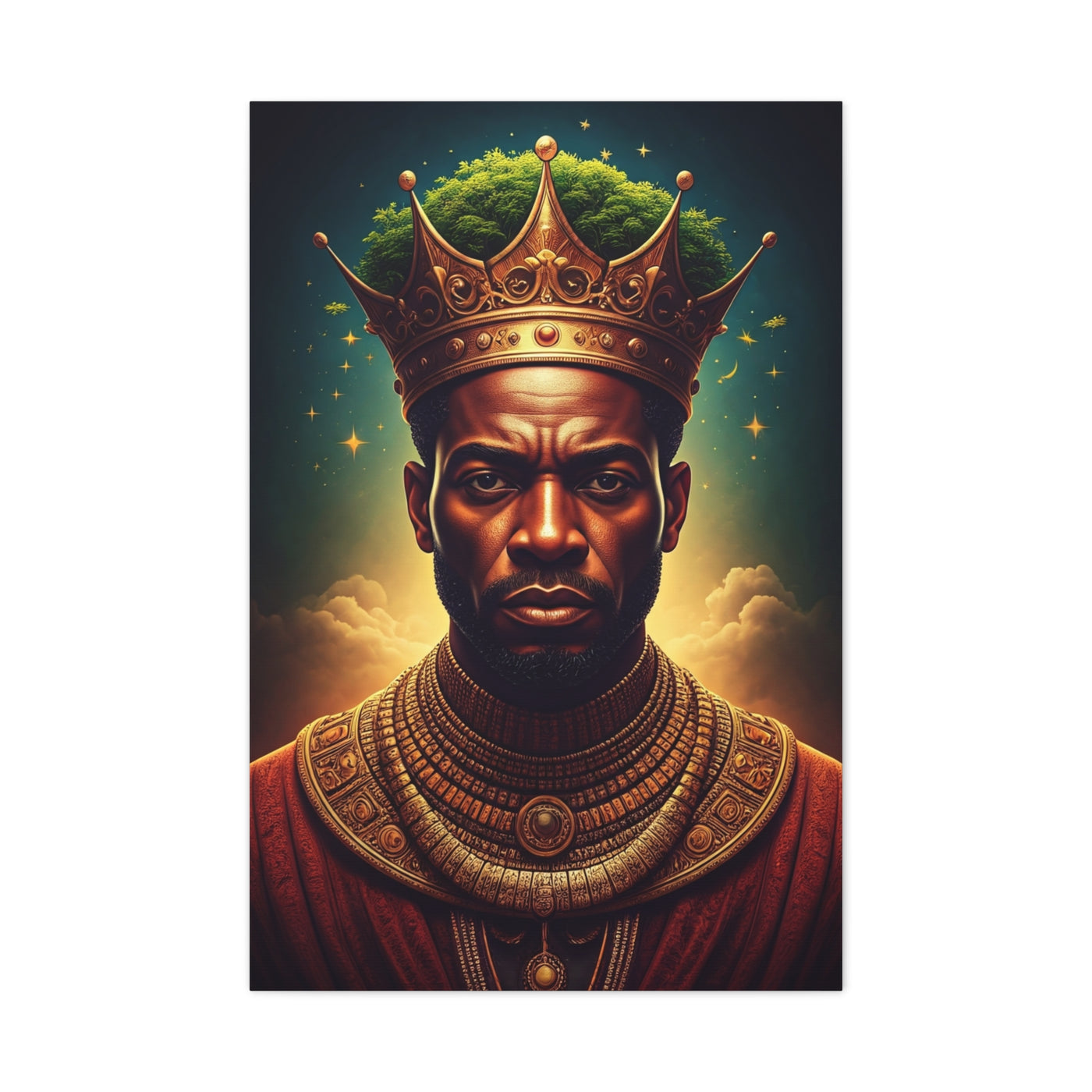 Celestial Crowned King Portrait Wall Art & Canvas Prints