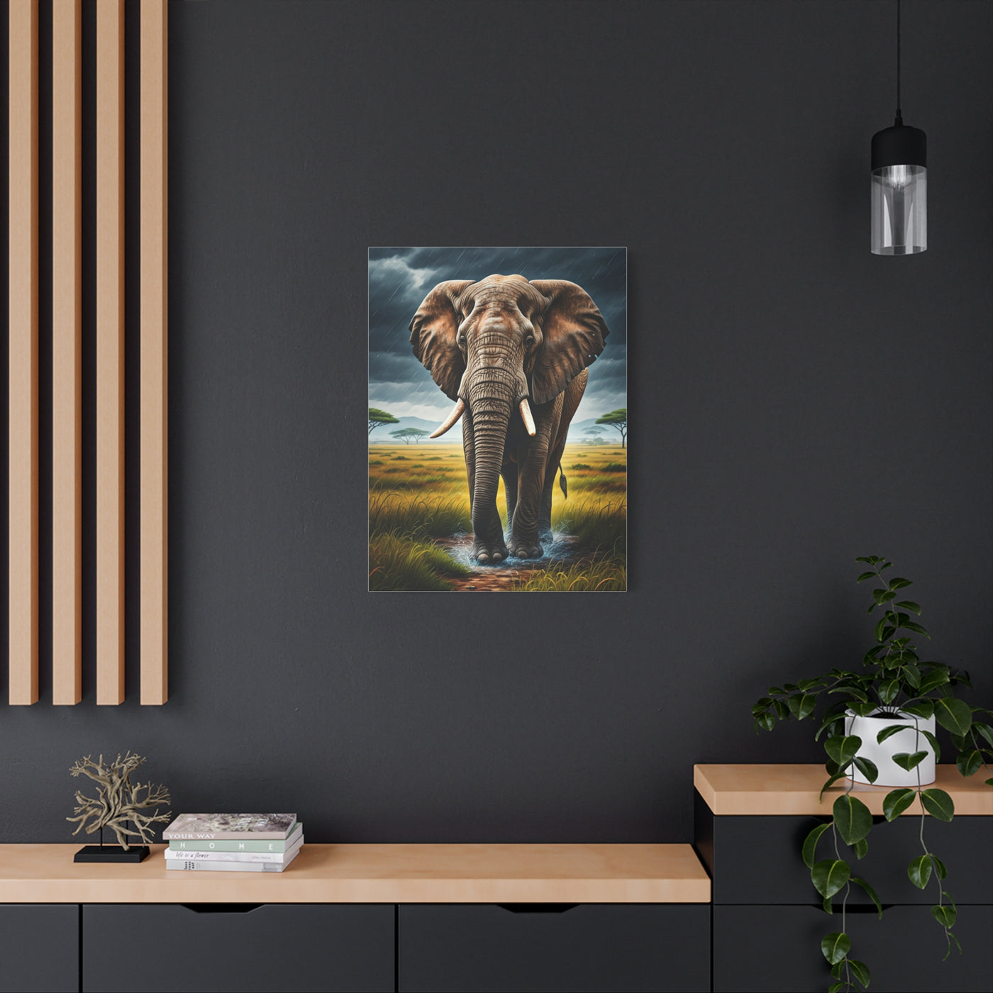 Elephant in the Storm Wall Art & Canvas Prints