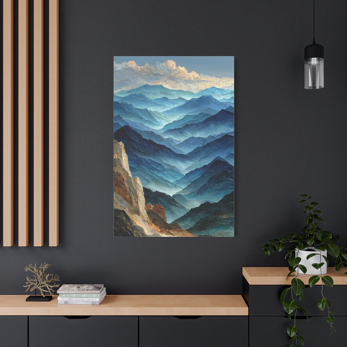 Layered Mountain Horizon Abstraction Wall Art & Canvas Print