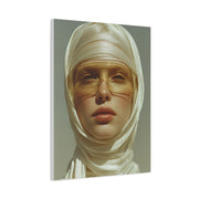 Golden Veil Futuristic Portrait Wall Art & Canvas Print
