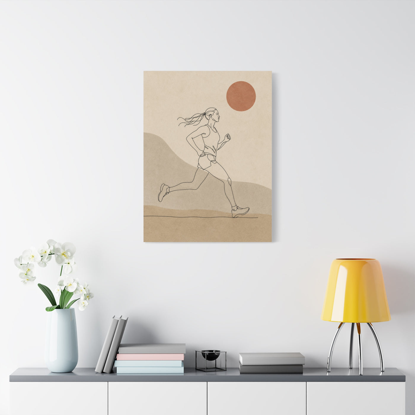 Scandinavian Runner Line Art Sports Wall Art & Canvas Print