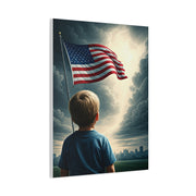 Child Watching the Flag of Tomorrow Wall Art & Canvas Prints