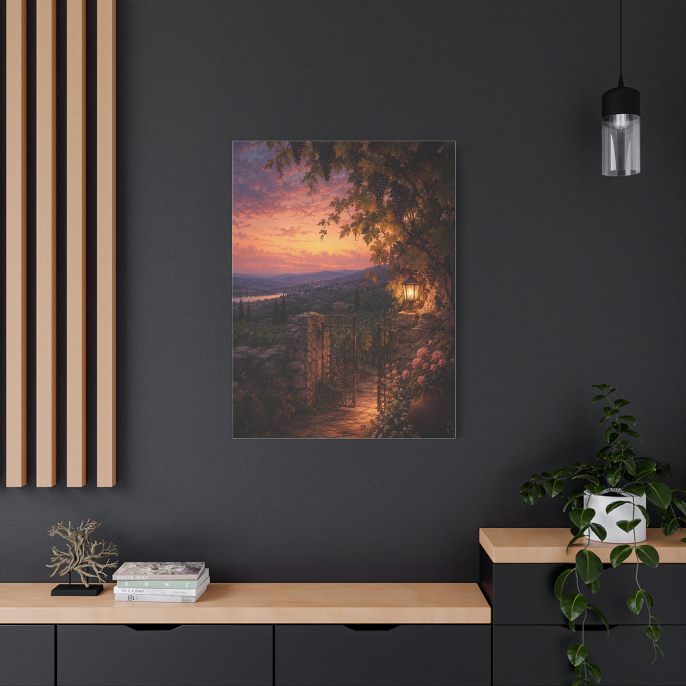 Song of Solomon Vineyard Dusk Scripture Wall Art & Canvas Print