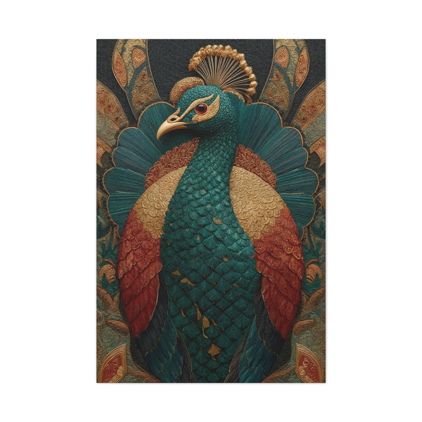 Regal Peacock Ornamental Wall Art & Canvas Print