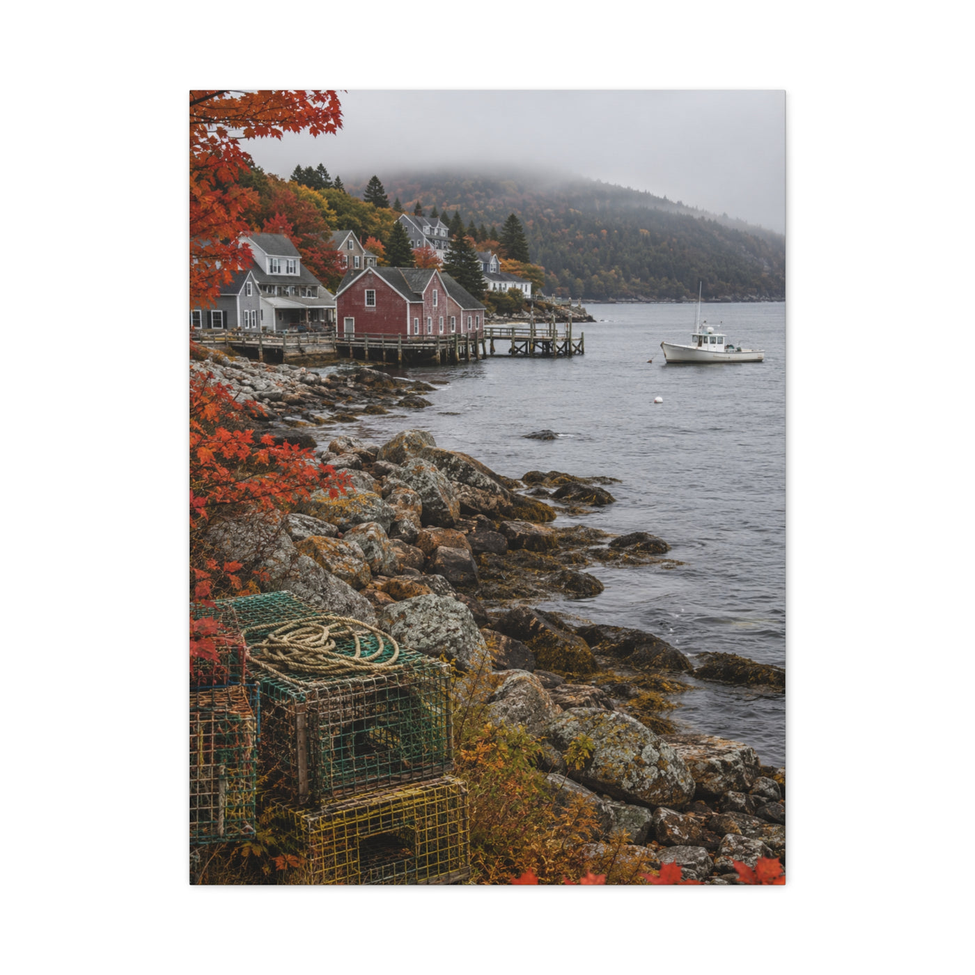 Bar Harbor Maine Coastal Autumn Wall Art & Canvas Print